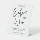 Minimale Black White Realtor Business Event Raffle Reclamebord Met Voetstuk (Voorkant)