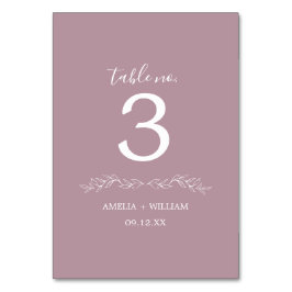 Minimale Blad Monogram Huwelijk Tafel Nummerkaart Kaart