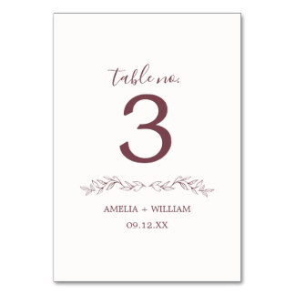 Minimale Blad Monogram Trouw Tafel Nummerkaart Kaart