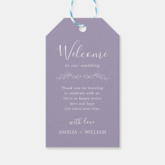 Minimale blad monogram trouw welkomstcadeautag cadeaulabel