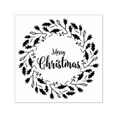 Minimale bladeren & takken Kerstkrans Zelfinktende Stempel (Design)