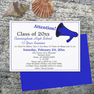 Minimale Blauw Witte Hoogste Schoolse Reunion Kaart