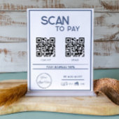 Minimale blauwe 2 QR codes zakelijke scan te betal Poster