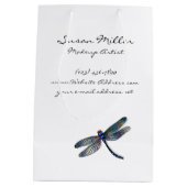 Minimale blauwe dragonvlieg medium cadeauzakje (Achterkant)