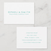 Minimale Blauwe Groene Tekst Visitekaartje (Voorkant / Achterkant)