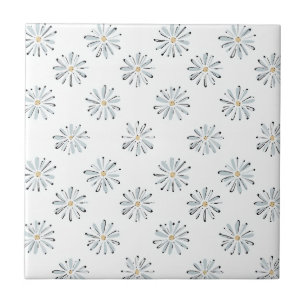 Minimale Blauwe Madeliefjes Bloemstuk Tegeltje
