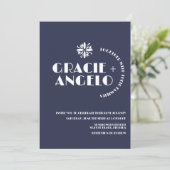 Minimale blauwe marineslepels kaart (Staand voorkant)