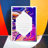 Minimale blauwe Mauve Galaxy Abstract Weddenschap  Folie Uitnodiging