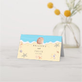 Minimale Blauwe Oceaan Zomer Bruiloft (Achterkant)
