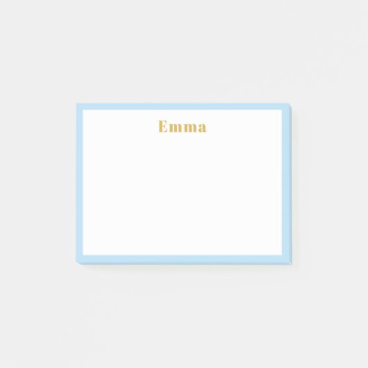 Minimale Blauwe Rand Aangepaste Post-it Nota's Post-it® Notes (Voorkant)