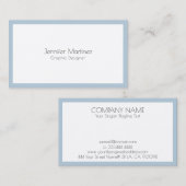 Minimale blauwe rand witte achtergrond visitekaartje (Voorkant / Achterkant)