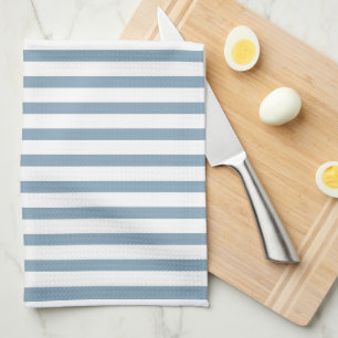 Minimale blauwe strepen modern patroonontwerp theedoek