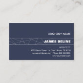 Minimale blauwe witte architect visitekaartje (Voorkant)