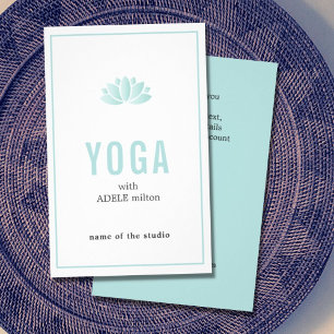 Minimale Blauwe Witte Lotus Icon Yoga Instructor Flyer