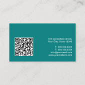 Minimale Blauwgroen Groene Professionele QR-codena Visitekaartje (Achterkant)