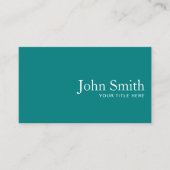 Minimale Blauwgroen Groene Professionele QR-codena Visitekaartje (Voorkant)