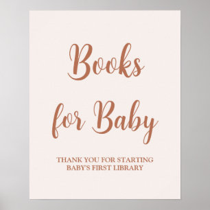 Minimale Bleke roze boeken voor het Baby-teken Poster