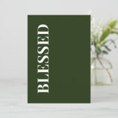 Minimale BLESSED | Bosgroene Kerstkaart (Staand voorkant)