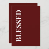 Minimale BLESSED | Diep Rode Kerstkaart (Voorkant / Achterkant)