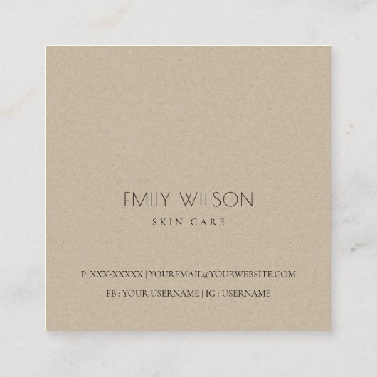 Minimale blindheid Hartelijk dank voor uw bestelli Vierkante Visitekaartje (Achterkant)