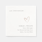 Minimale blindroze hartslag elk jaar Jubileum Servet (Voorkant)