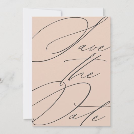 Minimale blindstaart fijne kunstbloedige bruiloft save the date (Achterkant)