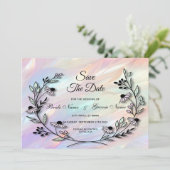 Minimale bloem Bewaar de datum Save The Date (Staand voorkant)