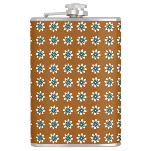 Minimale Bloem Retro Aards Bruin Heupfles