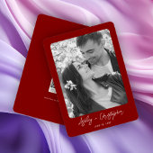 Minimale Bloemen Botanische Ruby Rood Foto Bruilof Save The Date