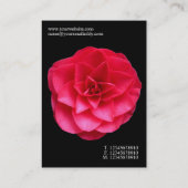 Minimale bloemen - Rode Camelia - zwart Visitekaartje (Achterkant)
