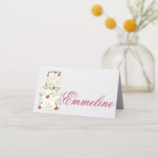 Minimale bloemencake gevouwen plaatskaart
