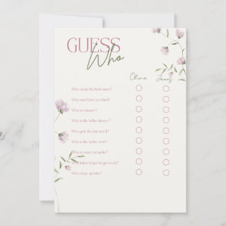 Minimale Bloemengraad Guessing BruidsGame Kaart