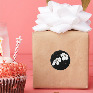minimale bloemsticker ronde sticker