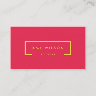 Minimale blogger Social Media Bright Pink Yellow Visitekaartje