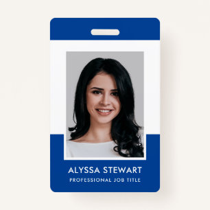 Minimale Blue Professional Photo Medewerker Person Badge