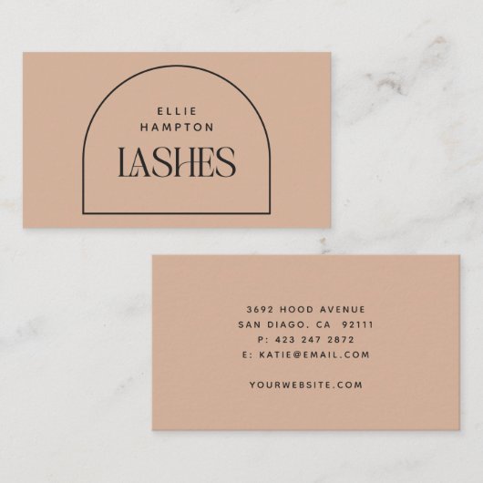 Minimale Blush Arch Beauty Cosmetic Personalized Visitekaartje (Voorkant / Achterkant)