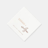 Minimale Blush Brown Script Typography Wedding Servet (Hoek)