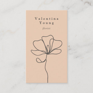 Minimale blush perzik fine art floral chic elegant visitekaartje