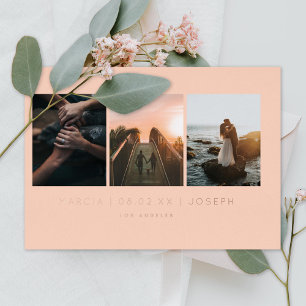 Minimale Blush Photo Save the Date Folie Uitnodiging