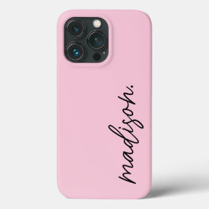Minimale Blush Pink iPhone Case met Naam