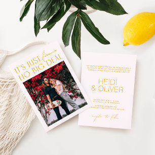 Minimale Blush Pink & Yellow Photo Digital Wedding Kaart