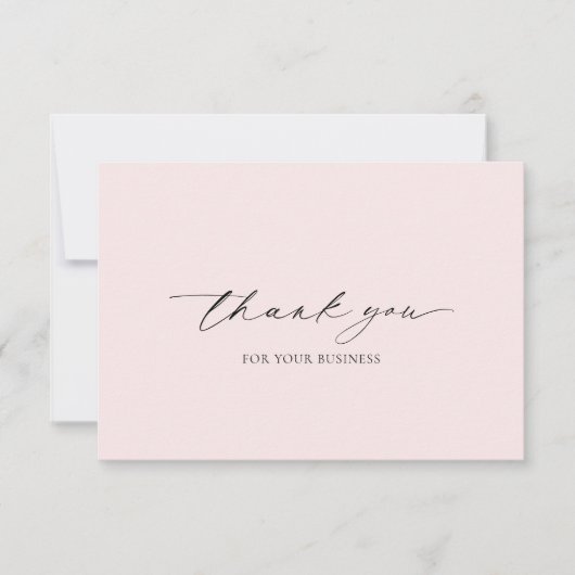 Minimale Blush Roze Eenvoudige Elegante Moderne Za Bedankkaart (Voorkant)
