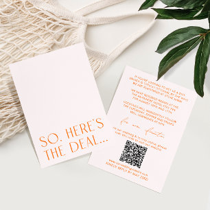 Minimale Blush roze en Oranje details Kaart & QR-c