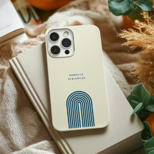 Minimale boho Blue Arch Line iPhone 13 Hoesje
