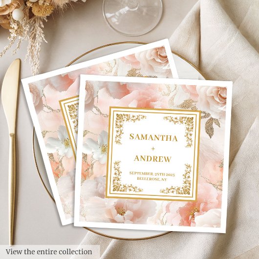 Minimale boho blush ivoor waterverf papieren serve servet