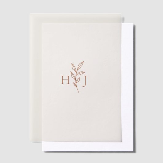 Minimale Boho Botanische bruiloft Vellum Uitnodigingen (Offset)