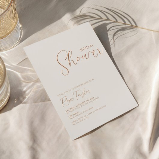 Minimale Boho Bruiloftsborrel Kaart
