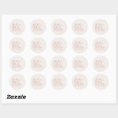 Minimale Boho Bruiloftsfeest Bedankbrief Favor Ronde Sticker (Vel)