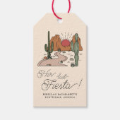 Minimale Boho Desert Fiesta vrijgezellenfeest Cadeaulabel (Voorkant)