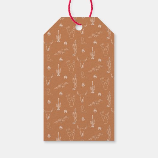 Minimale Boho Desert Fiesta vrijgezellenfeest Cadeaulabel (Achterkant)